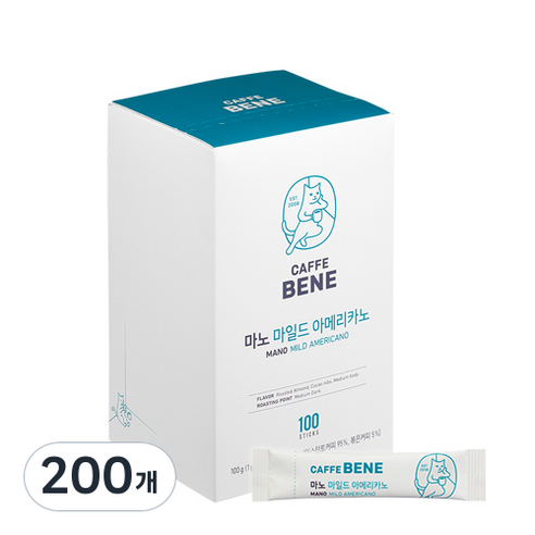 카페베네 마노 마일드 아메리카노, 1g, 100개입, 2개