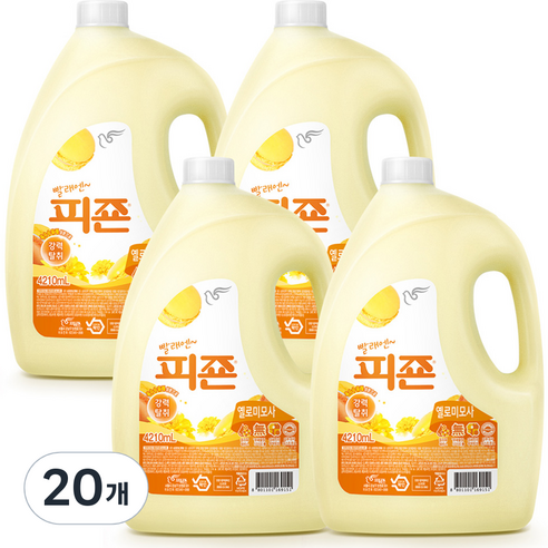 피죤 레귤러 섬유유연제 옐로미모사 본품, 4210ml, 20개