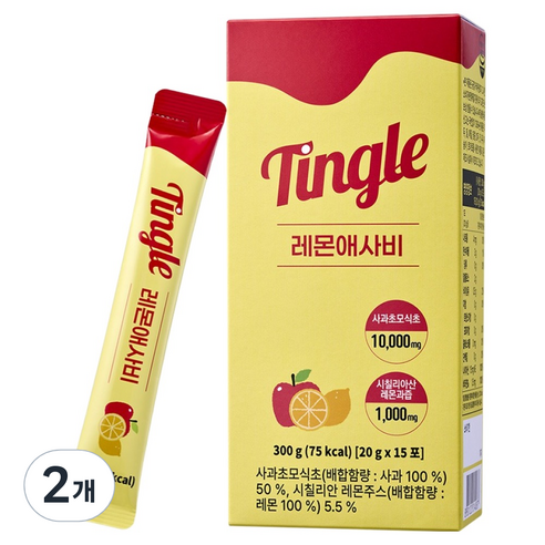 Tingle 레몬 애사비 스틱 15p, 300g, 2개