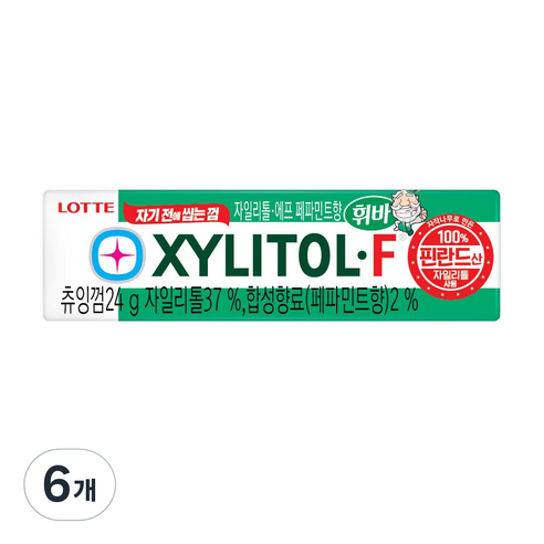 자일리톨 F 츄잉껌, 24g, 6개