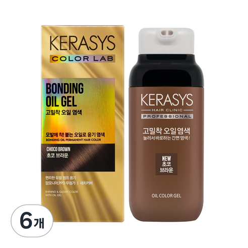 케라시스 고밀착 오일 염색제, 초코브라운, 6개