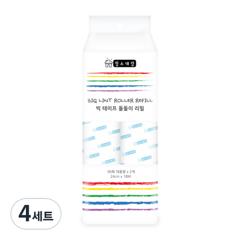 청소대장 테이프 클리너 리필 2p, 4세트
