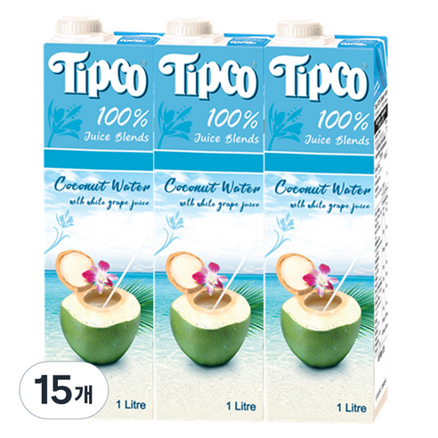 팁코 코코넛워터 혼합주스, 1L, 15개