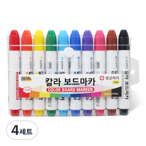 토탈하얀칠판 10색 칼라 보드마카(유성), 혼합 색상, 40개