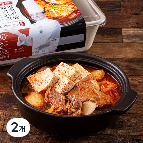쉐푸드 명장 돼지고기 김치전골, 895g, 2개