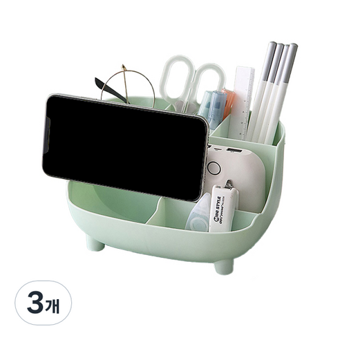 베러홈 책상정리함 연필꽂이, 그린, 3개