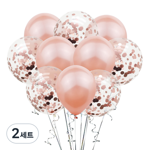 그래다다 파티 장식 풍선 10p 세트, 로즈, 2세트