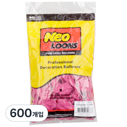 네오룬즈 13cm 라운드풍선, 스탠다드 푸치샤, 600개입