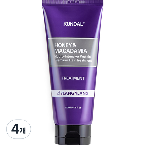 쿤달 허니 앤 마카다미아 트리트먼트 일랑일랑향, 200ml, 4개