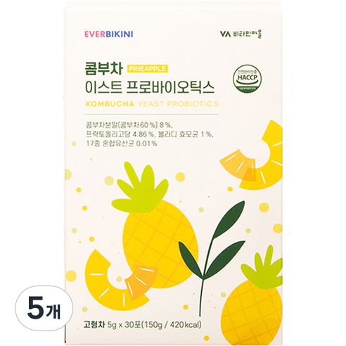 에버비키니 콤부차 이스트 프로바이오틱스 30p, 5개, 150g