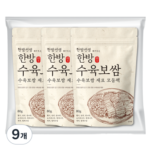 한방선생 수육 보쌈 재료 티백, 80g, 9개