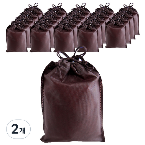 부직포 복주머니 더스트백 12 x 15 cm 25p, 브라운, 2개
