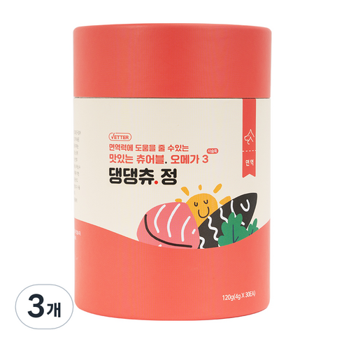 베터 댕댕츄정 오메가3 강아지 면역력 영양제 30p, 사슴육, 3개, 면역력 강화