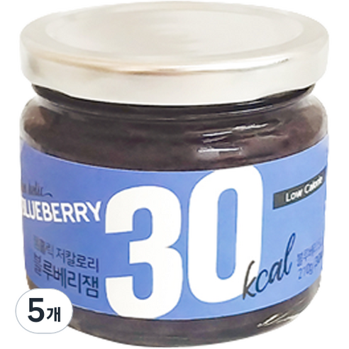 잼홀릭 저칼로리 콩포트 블루베리잼, 5개, 200g