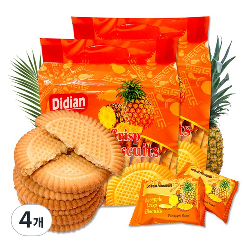 뉴트리365 파인애플맛 크리스프 비스킷 28p, 476g, 4개