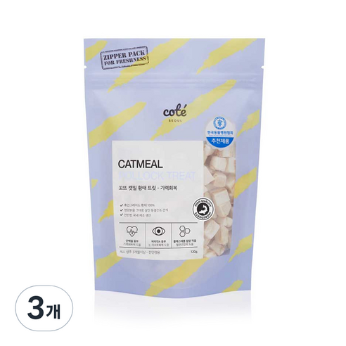 꼬뜨 고양이 밀 황태 트릿 간식 120g, 3개