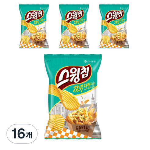 스윙칩 갈릭디핑소스맛, 60g, 16개