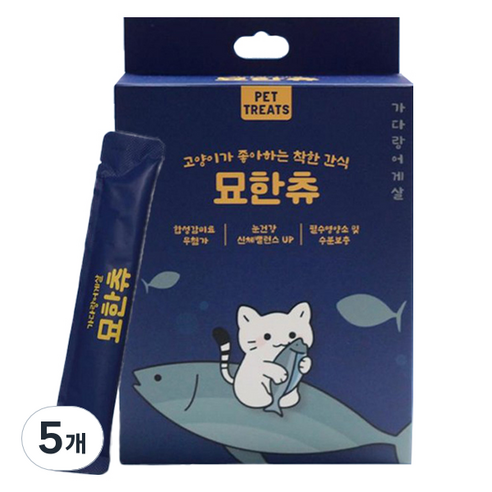 펫트리츠 고양이 묘한츄 대용량 간식 30p, 5개, 450g, 가다랑어게살