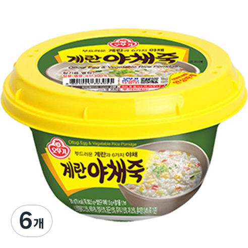 오뚜기 계란야채죽 상온, 285g, 6개