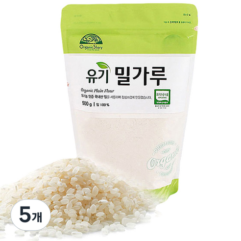 오가닉스토리 유기농 밀가루, 500g, 5개