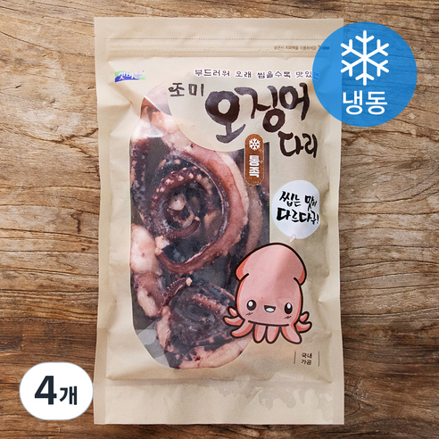갯마을 조미 오징어다리 통족 (냉동), 500g, 4개