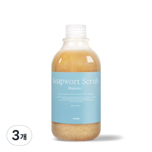 라온 솝워트 비누풀 스크럽 샴푸, 3개, 500ml