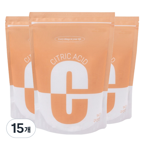 비즐리 프리미엄 구연산, 1kg, 15개