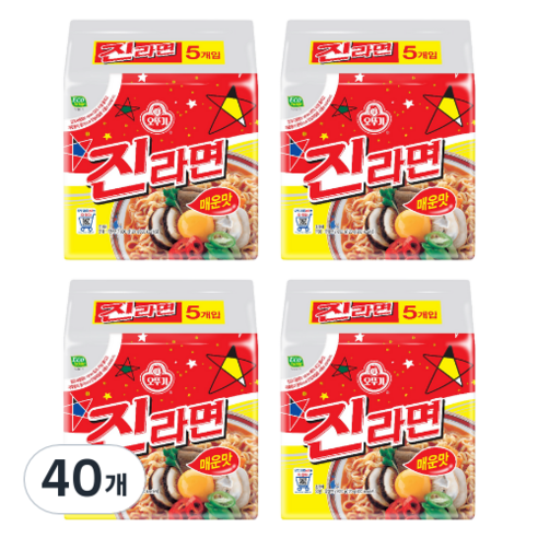 오뚜기 진라면 매운맛 멀티팩 120g, 40개