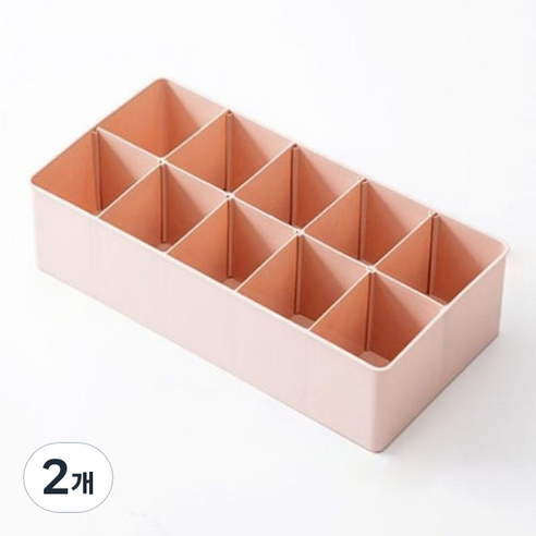 스타 다용도 칸막이 정리함 10칸 15.7cm, 19 핑크, 2개