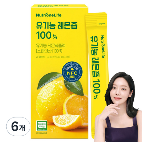 뉴트리원 유기농 레몬즙, 280g, 6개