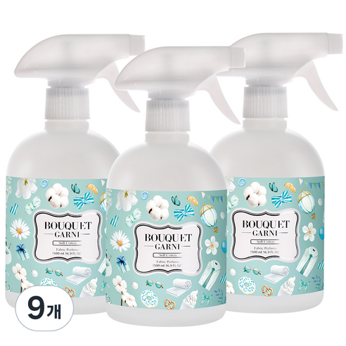 부케가르니 섬유탈취제 소프트코튼 본품, 500ml, 9개