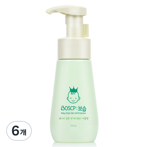 보습 베비언스 베이비 샴푸 앤 바디워시 거품형, 270ml, 6개