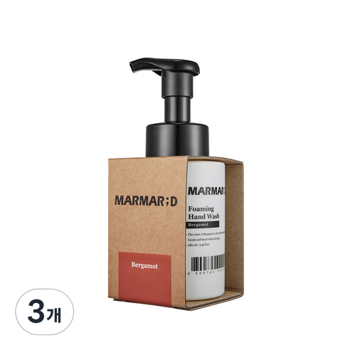 마르마르디 포밍 핸드워시 베르가못향, 280ml, 3개