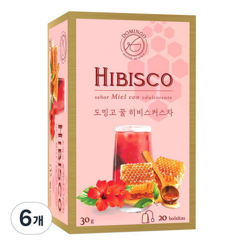 도밍고 꿀히비스커스차 20티백, 30g, 20개입, 6개