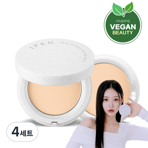 입큰 스킨 피니쉬 비건 팩트 본품 12g + 리필 12g, 21호, 4세트