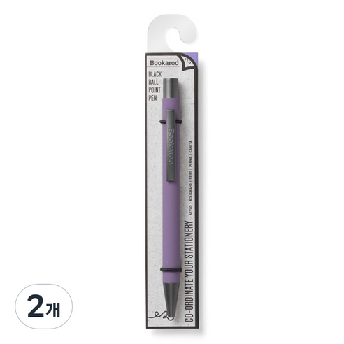 이프 블랙유성잉크 부카루 볼펜 0.7mm, 연보라, 2개