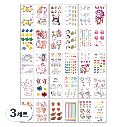 젤루나 트렌디 셀프 할로윈 파티 타투 스티커 30p 세트, 3세트, TS-08