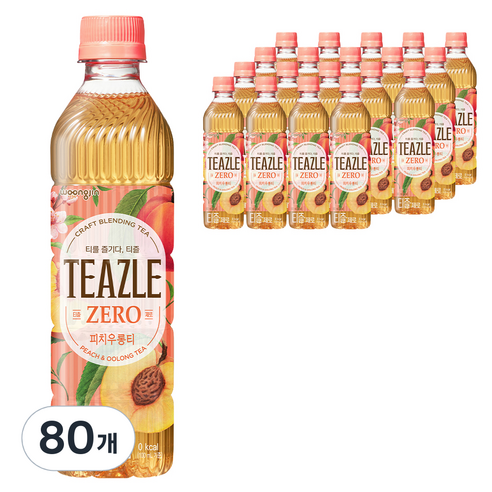 티즐 제로 피치우롱티, 500ml, 80개