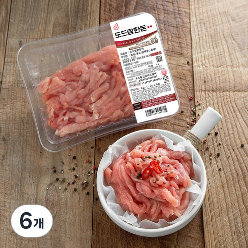 도드람한돈 1등급 등심 잡채 볶음용 (냉장), 500g, 6개