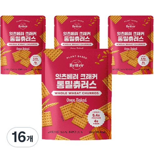 잇츠베러 크래커 통밀츄러스맛, 45g, 16개