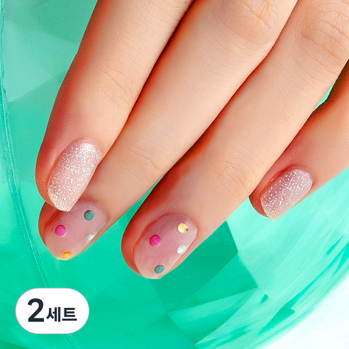 넬로 팔레트 젤 네일 스티커, 비즈워터, 2세트