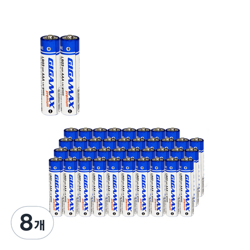 로케트 기가맥스 알카라인 AAA건전지, 10개입, 8개