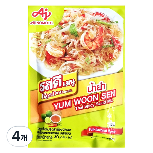 아지노모토 타이 스파이시 샐러드 소스 파우더, 40g, 4개