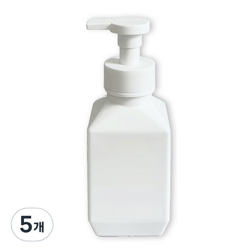 뉴앤룩 폴리 거품용기 샴푸 핸드워시 리필공병 거품 400ml, 화이트, 5개