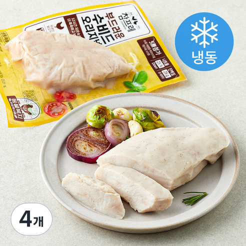 참프레 동물복지 인증 부드러운 수비드 닭가슴살 오리지널 (냉동), 130g, 4개