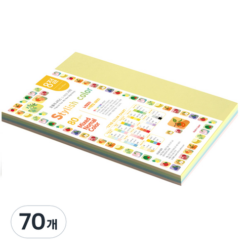 PAPERCULTURE 스타일리쉬 노멀 칼라 혼합색지 02 Popular Tone 205g, 8절, 70개
