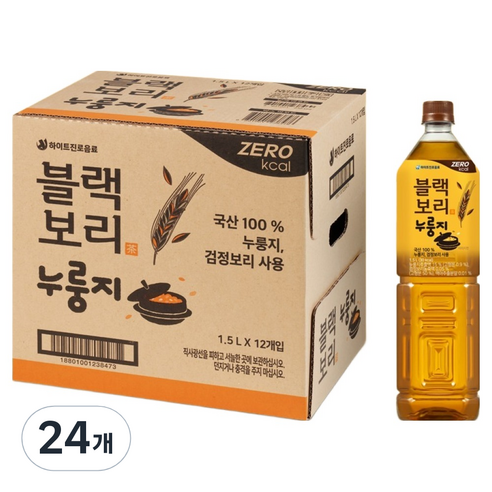 하이트진로 음료 블랙보리 누룽지, 1.5L, 24개
