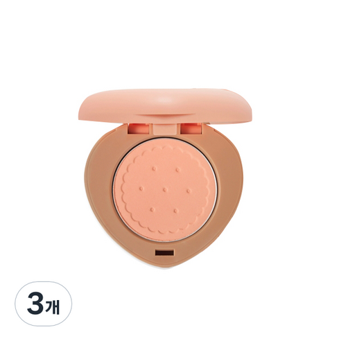 에뛰드 하트 쿠키 블러셔 3.3g, OR201 Peach 피치, 3개
