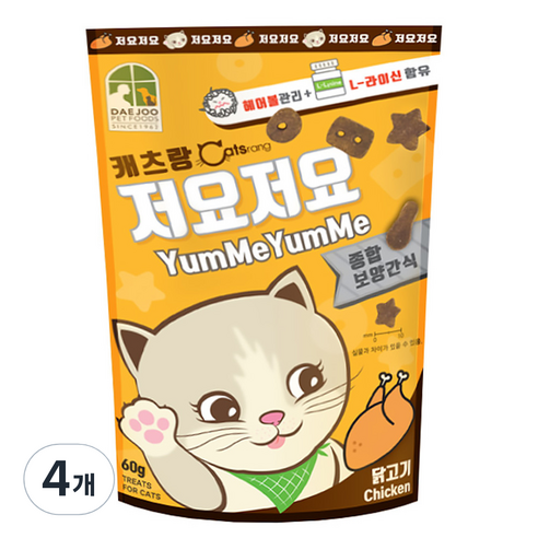 캐츠랑 저요저요 고양이 보양간식, 닭고기, 4개