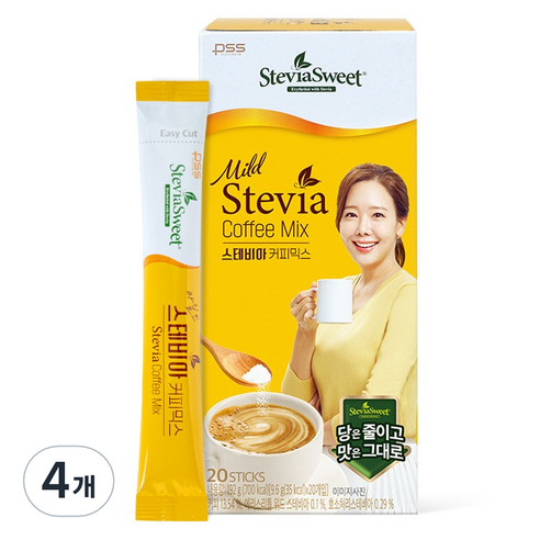 스테비아스위트 펄세스 마일드 커피믹스, 9.6g, 20개입, 4개